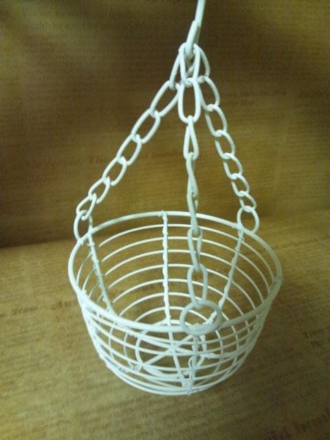 5個セット＊ アンティーク ハンキング バスケット ＊ ホワイト