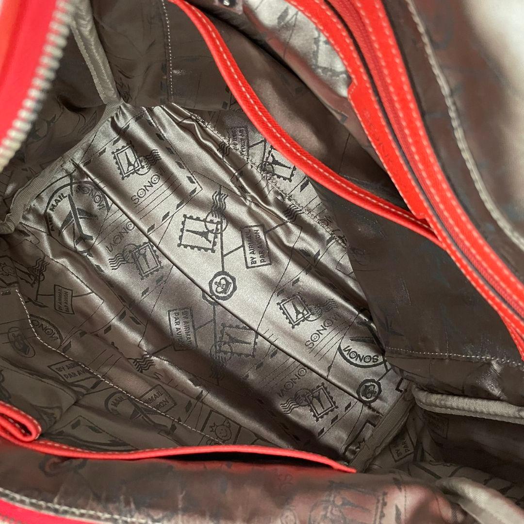 美品　SONOVI 2wayリュック　ロンドン柄　韓国ブランド　韓国　赤　青