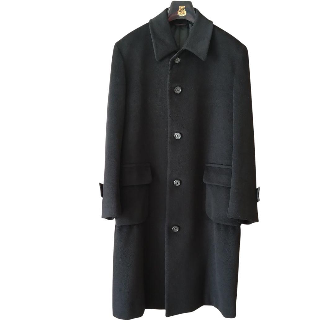 ●オンワード樫山 五大陸 アンゴラ100% ステンカラーコート 黒/4