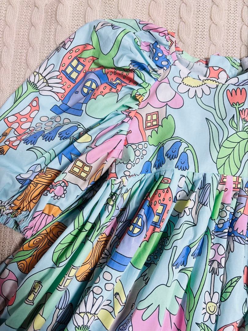 新品　ステラマッカートニー　ウッドランド 柄ワンピース　6Y /定価3万円以上