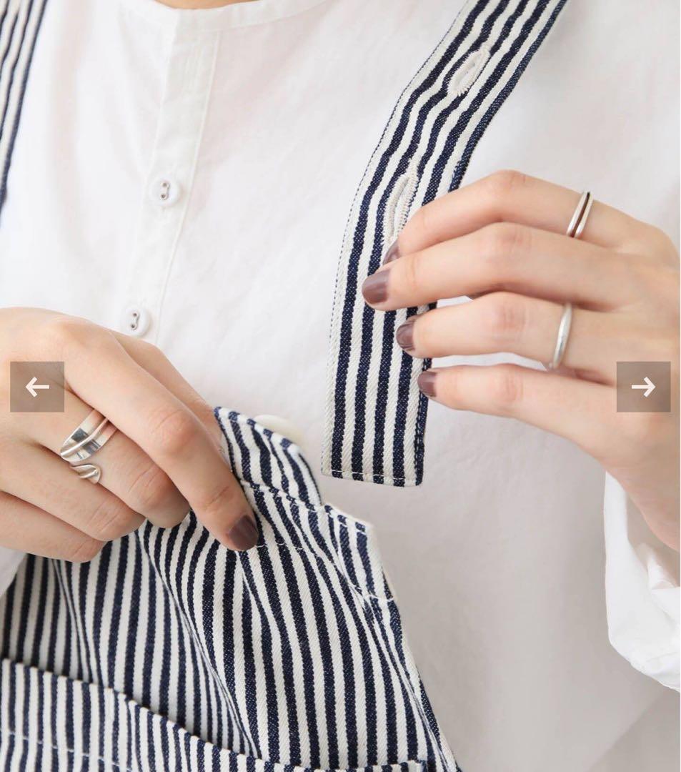 ストライプ オーバーオール レディース