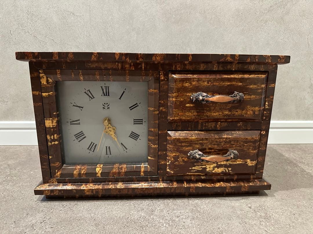 桜皮細工 角館 秋銘製作所 樺細工 置時計 小物入れ 箪笥 昭和 レトロ