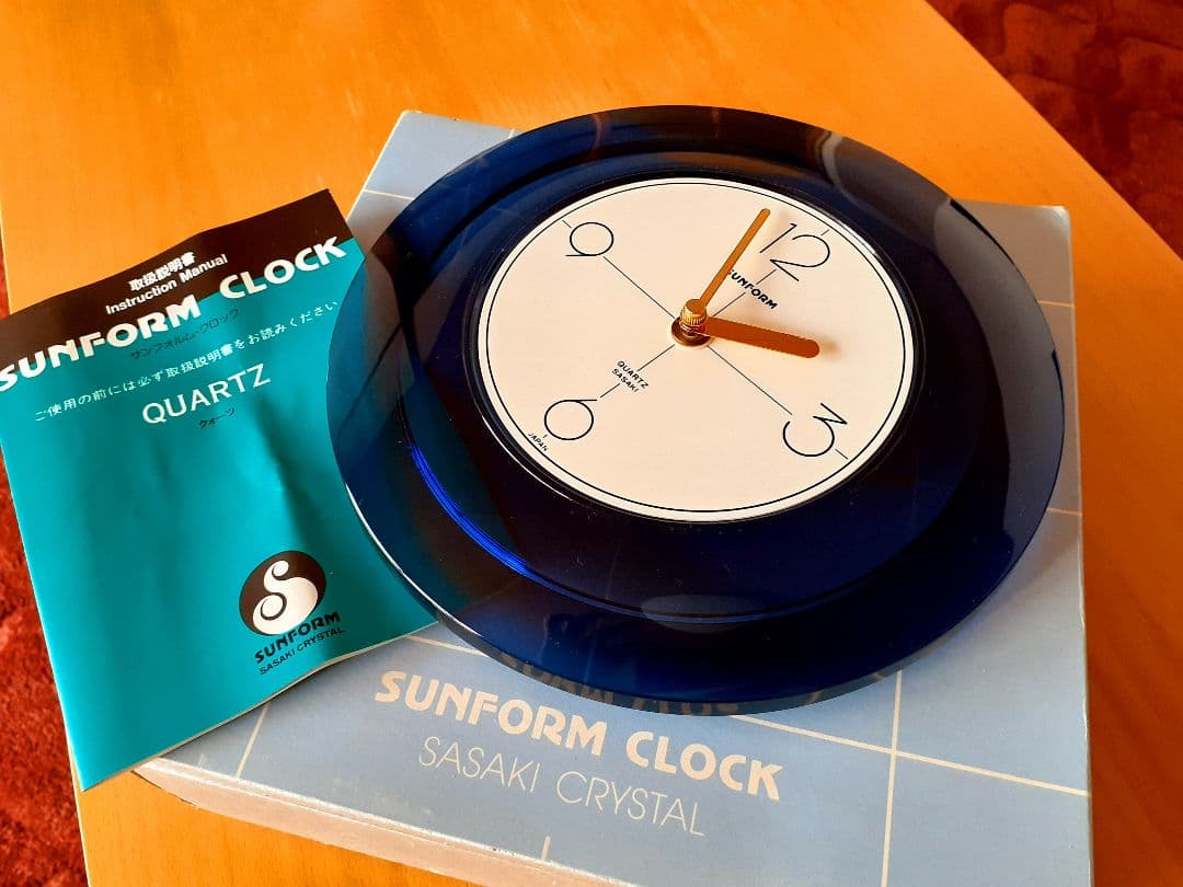 佐々木硝子　掛け時計　ポストモダン　ビンテージ　SUNFORM CLOCK