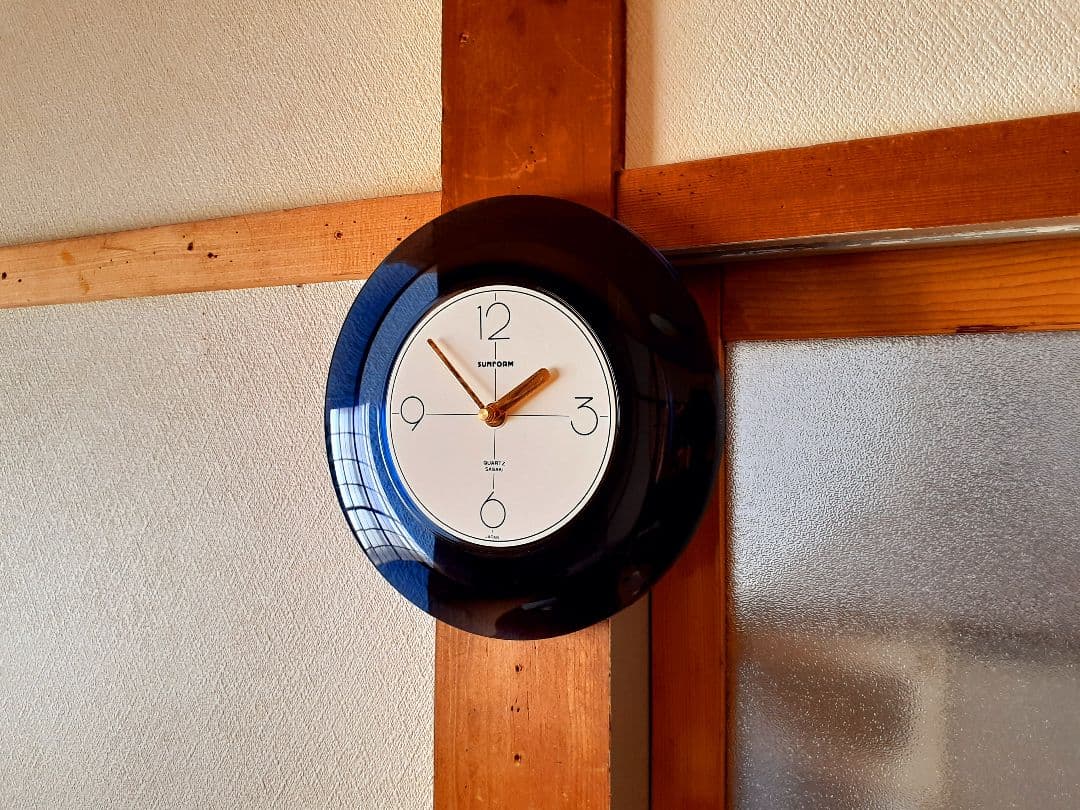 佐々木硝子　掛け時計　ポストモダン　ビンテージ　SUNFORM CLOCK