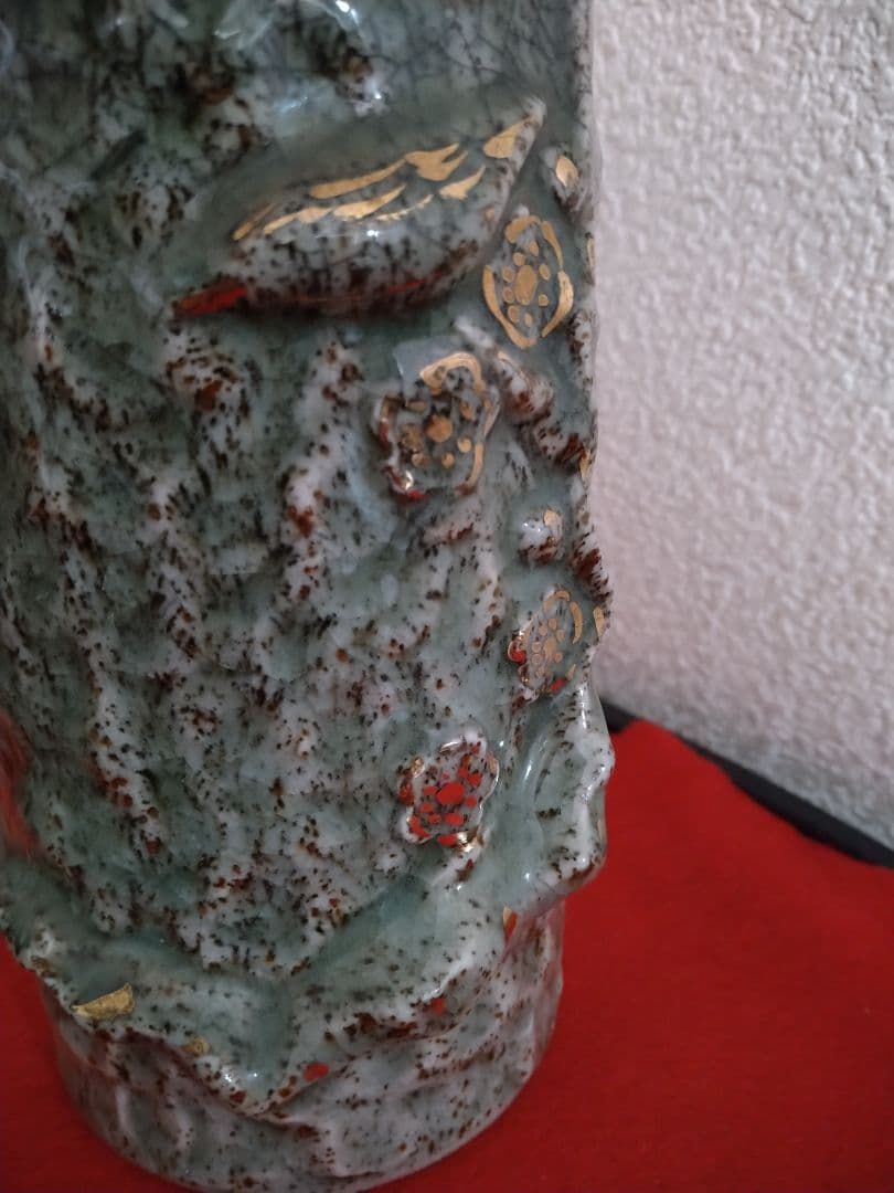 大堀相馬焼き 年代物花瓶 置物　古相馬焼