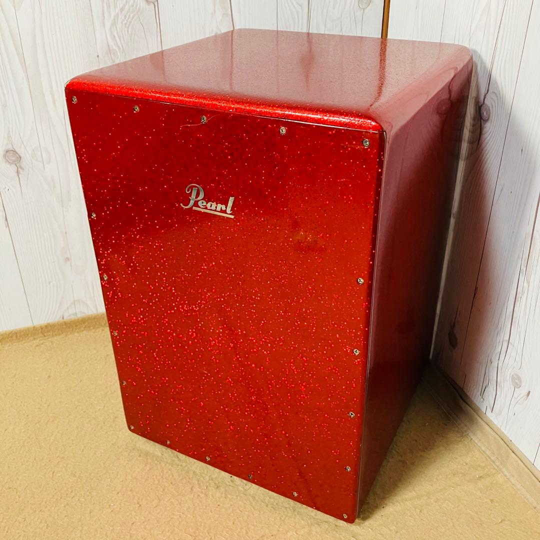 美品 Pearl カホン スパークル レッド PCJ-633BB パール