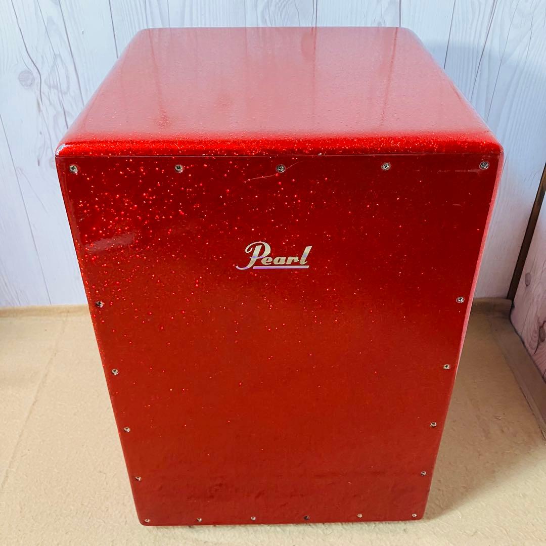 美品 Pearl カホン スパークル レッド PCJ-633BB パール