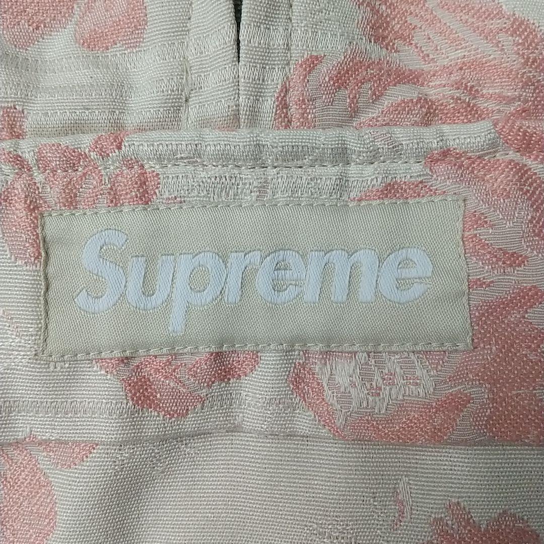 希少サイズ☆シュプリーム 刺繍ロゴ 花柄 ハーフジップ アノラック ジャケット