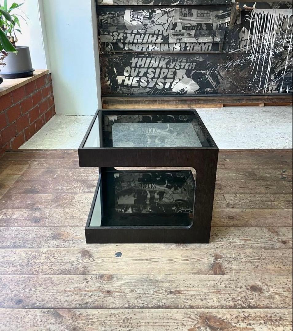 ローテーブル　ガラステーブル　古家具　机