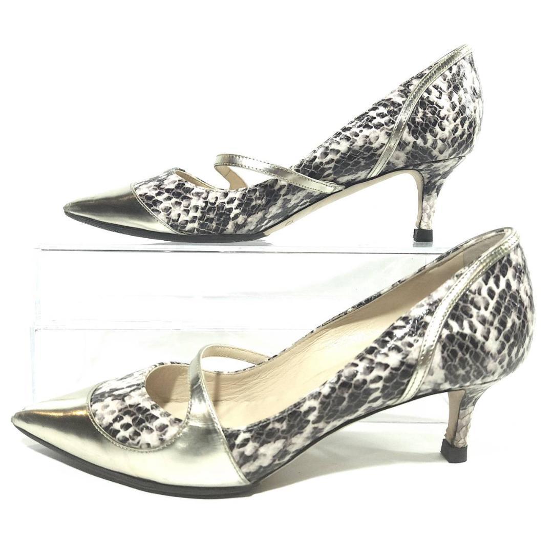 JIMMY CHOO ジミーチュウ パイソン柄 ミドルヒール パンプス