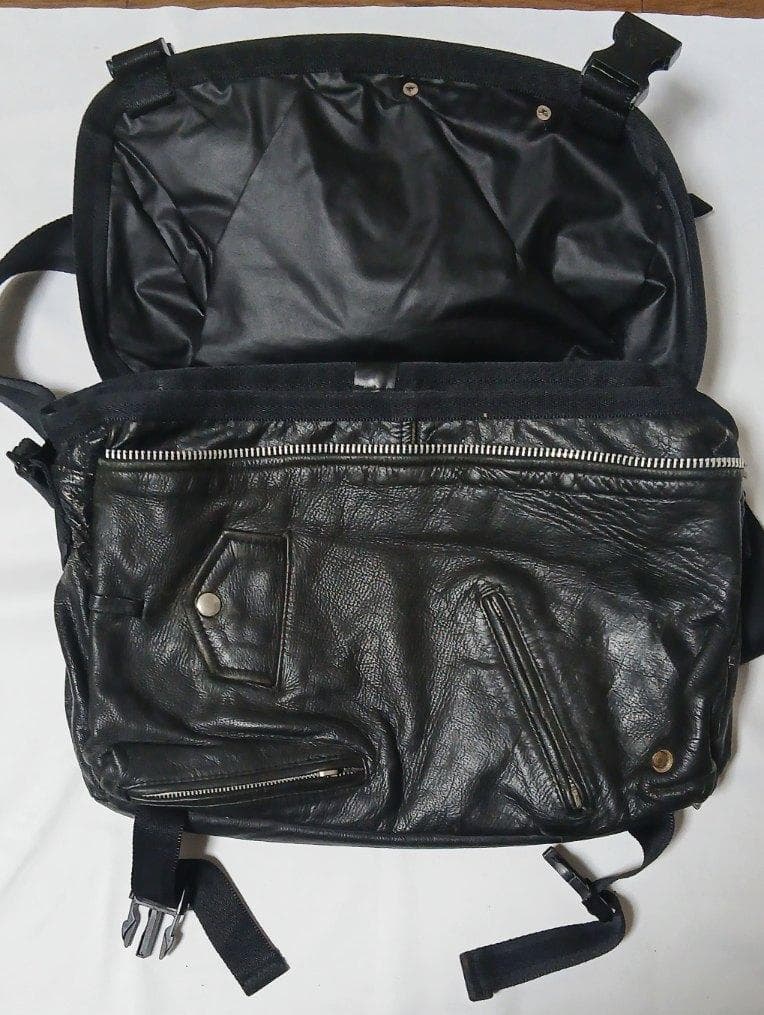 1982114251 本革ライダース リメイク メッセンジャーバッグ 1点物