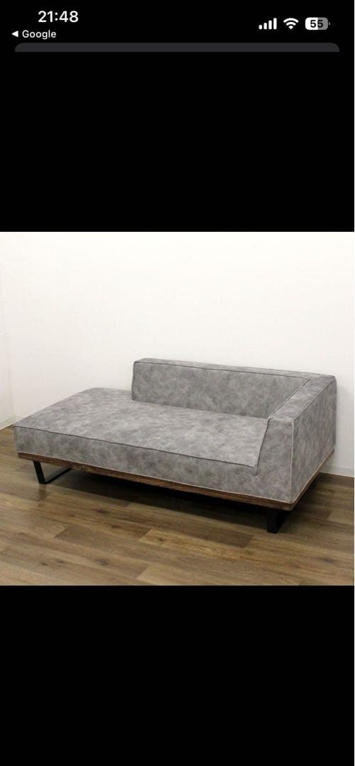 ３人掛けグレー L字型ソファ クッション付き早期取引希望。