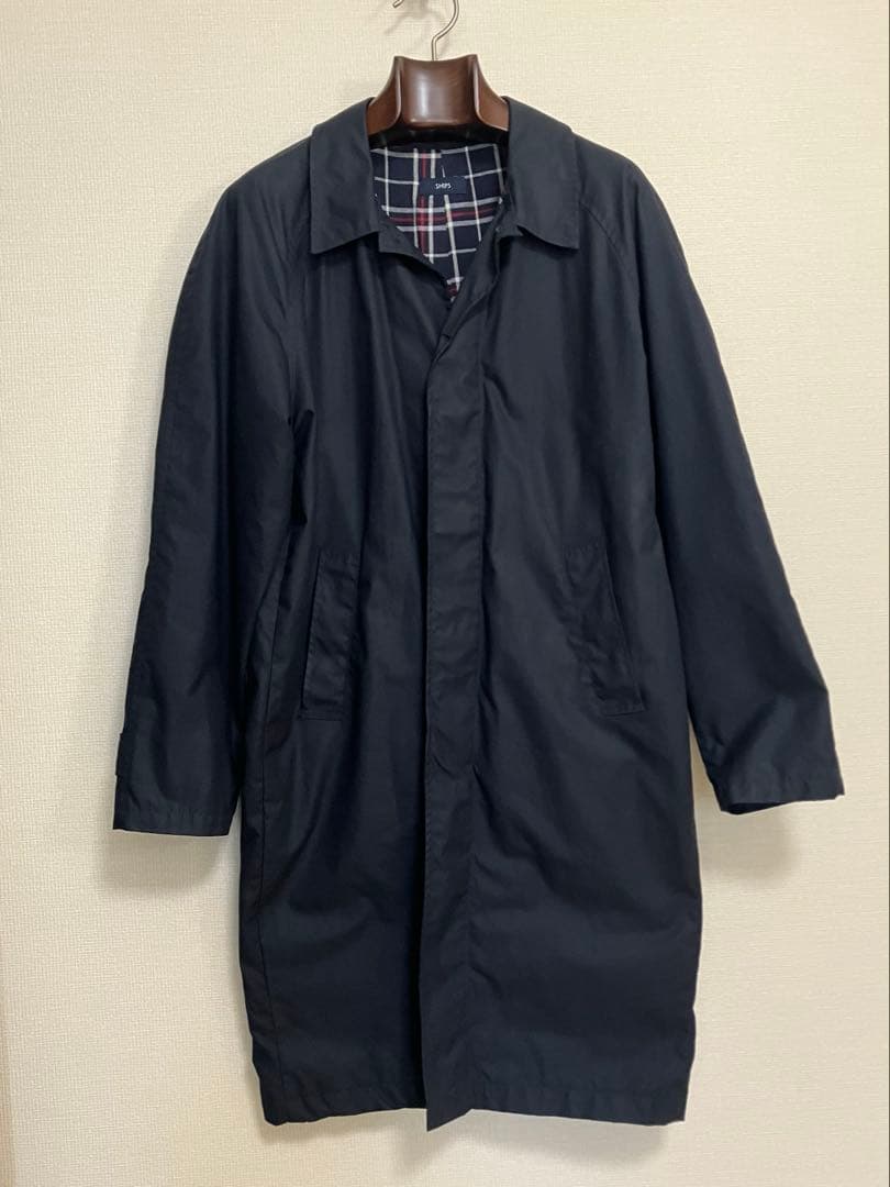 イギリス製 シップス ワックスコットン ステンカラーコート 48 ミラーレイン