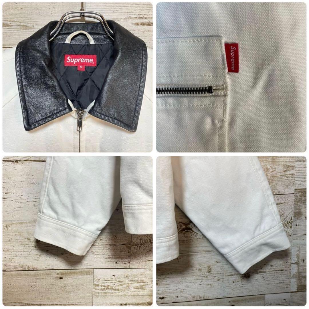 【希少デザイン】Supreme レザーカラーワ ークジャケット　美品　襟レザー