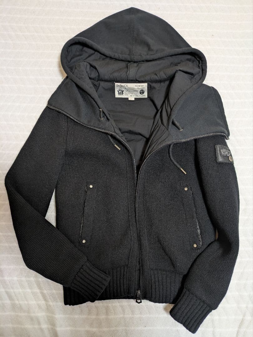 DIESEL ディーゼル ニットパーカー ジャケット アウター ブラック