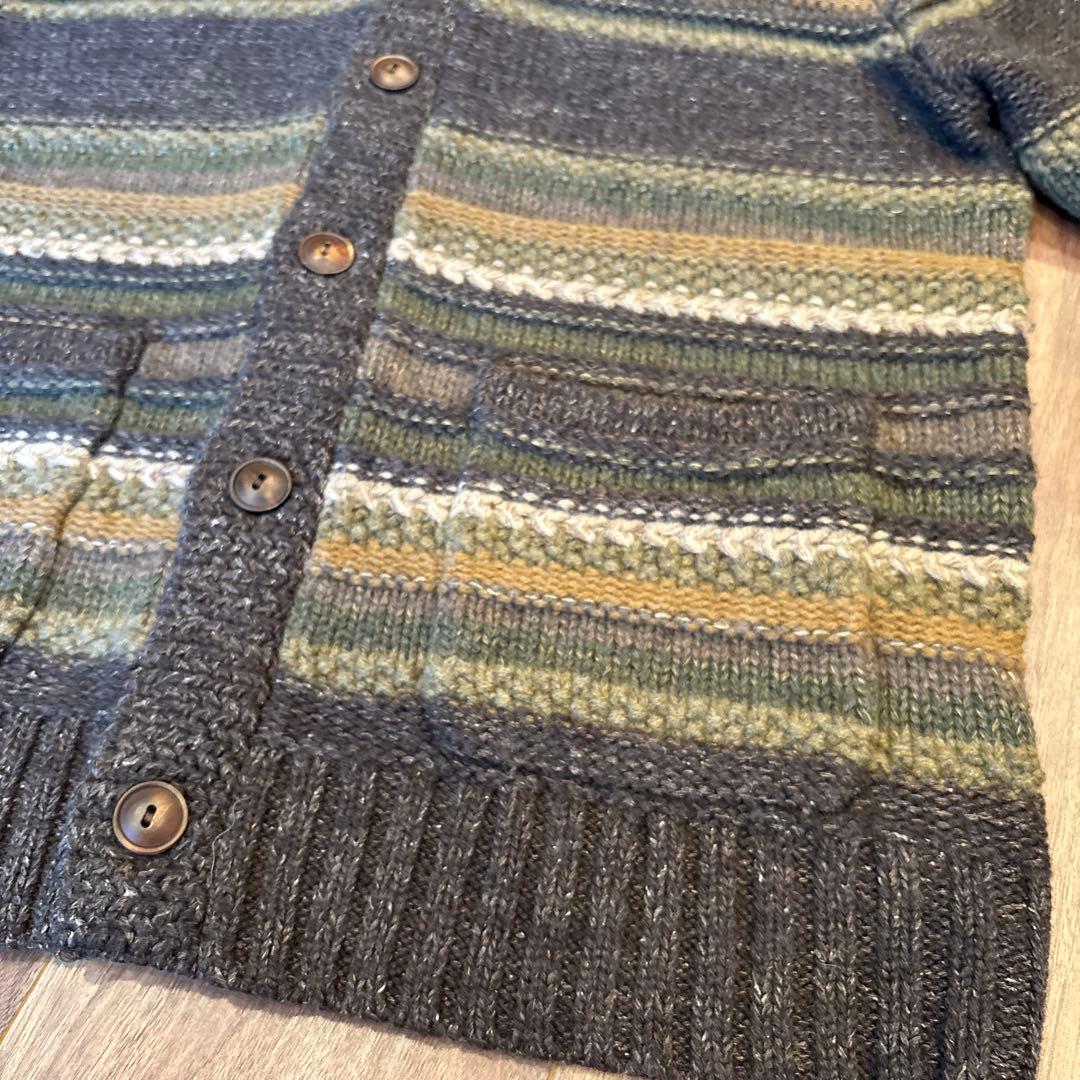 イサム様　美品RRLミックスニットウールカーディガン カウチン