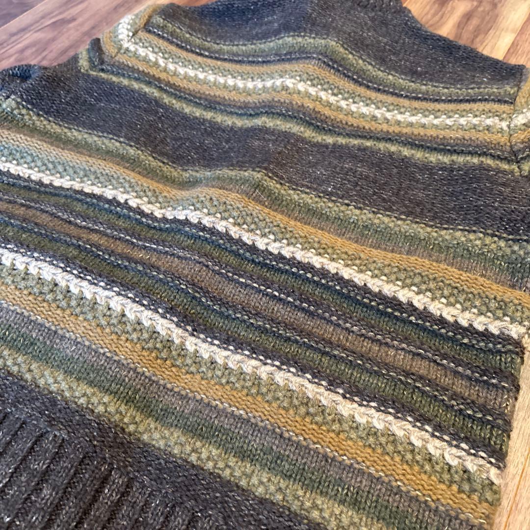 イサム様　美品RRLミックスニットウールカーディガン カウチン