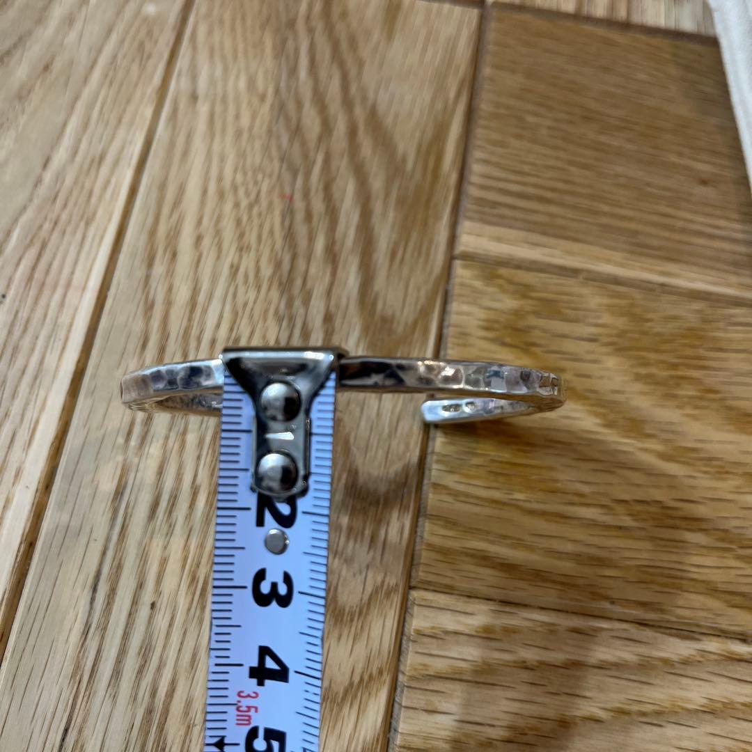 市松 ブレスレット バングル シルバー 3面打ちバングル