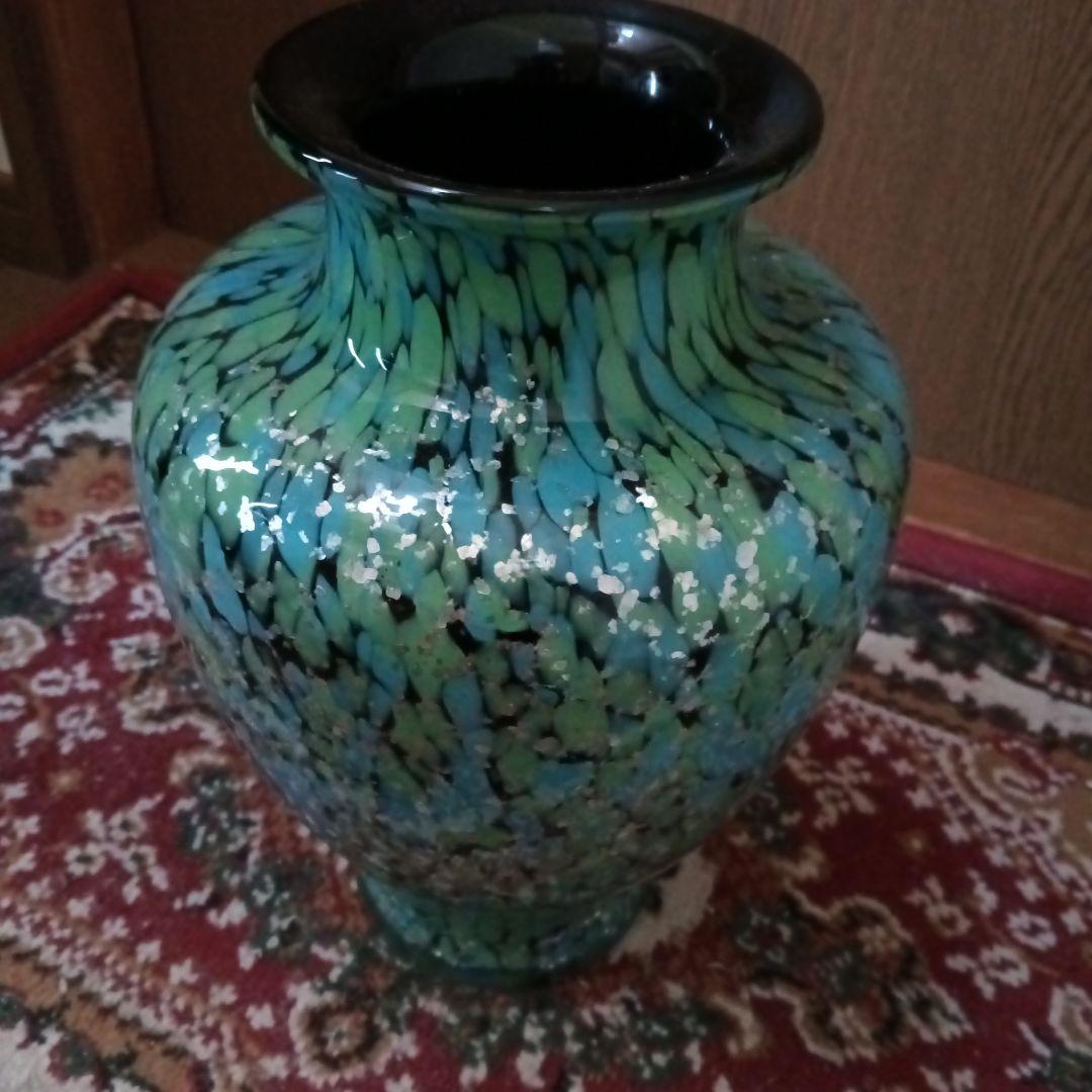 【昭和レトロ】ガラスの壺　花瓶　花器　フラワーベース