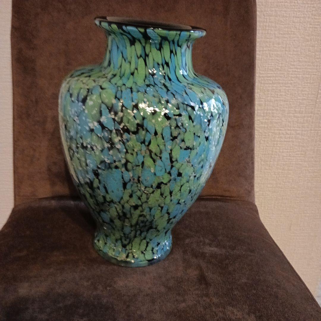 【昭和レトロ】ガラスの壺　花瓶　花器　フラワーベース