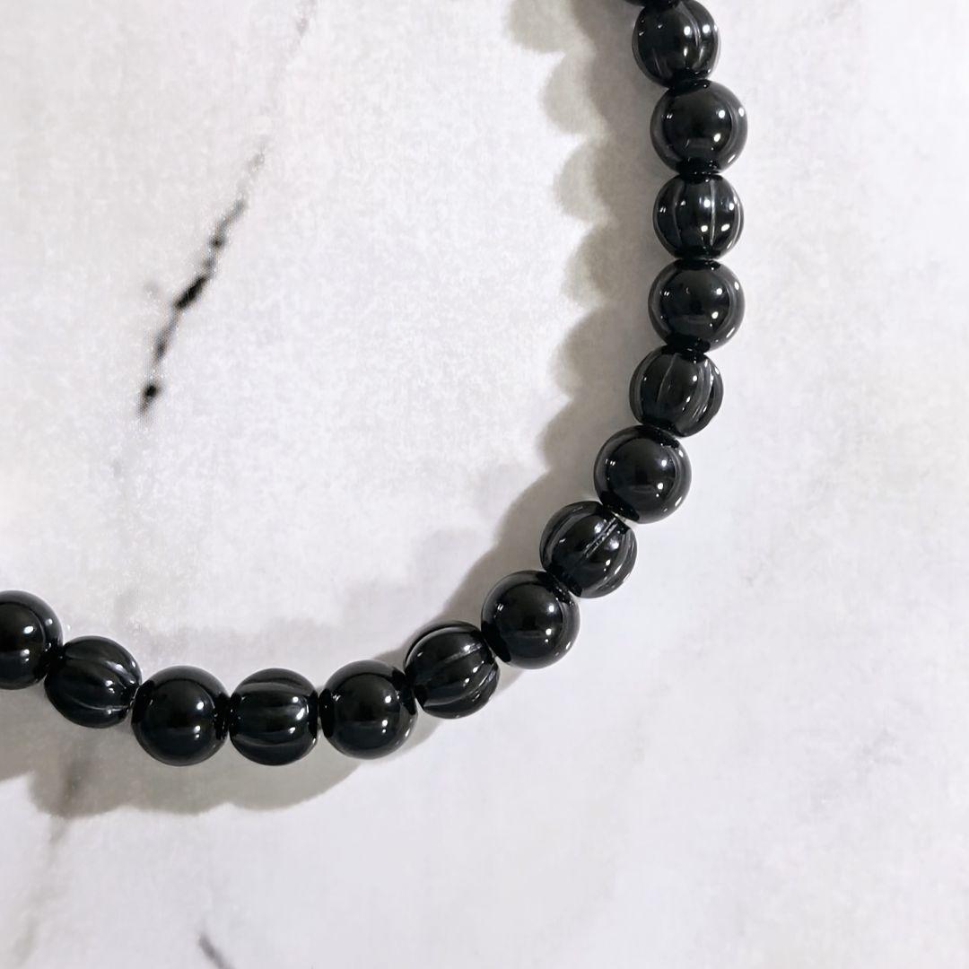タテオシアンTATEOSSIANラウンドオニキス数珠ビーズブレスレットカフス