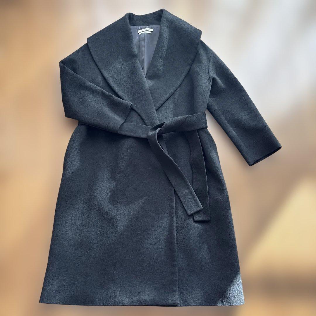 FOXEY NEW YORK ブラック カシミア　艶　ロングコート　女優襟　38