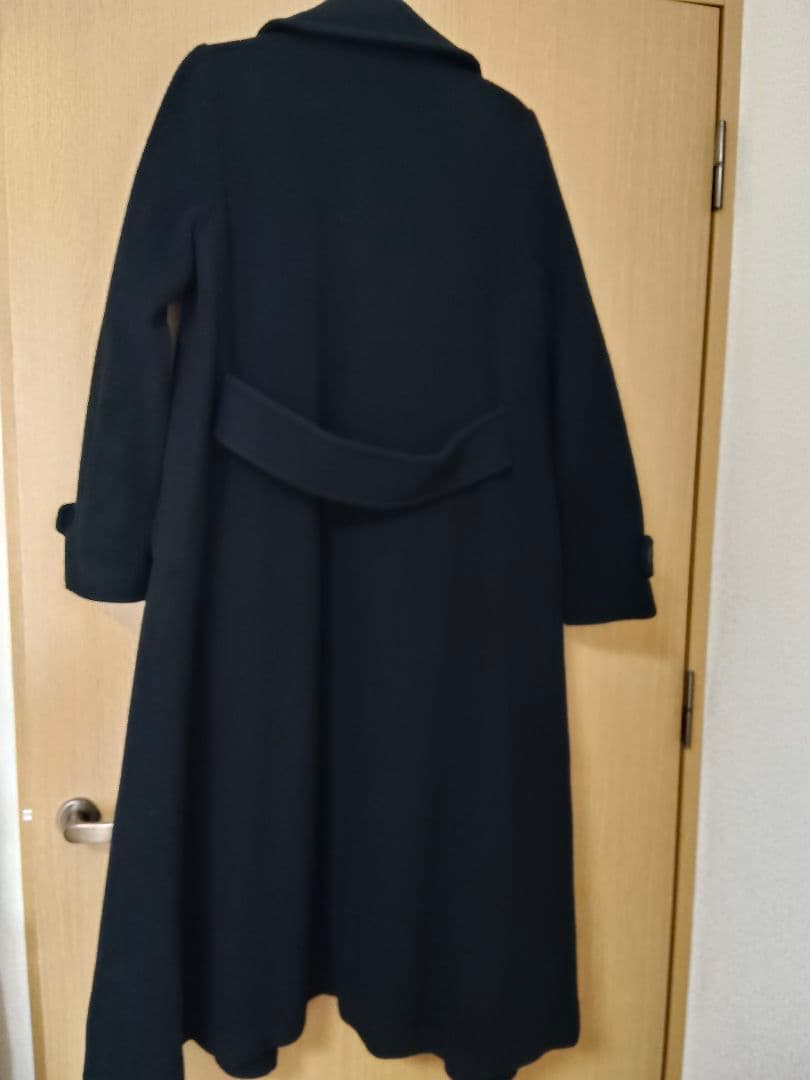 ナチュラルビューティベーシック ビッグカラーダブルチェスターコート　ブラック