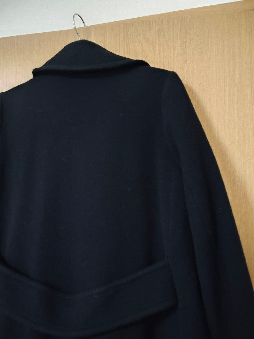 ナチュラルビューティベーシック ビッグカラーダブルチェスターコート　ブラック