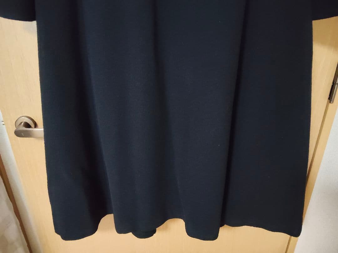 ナチュラルビューティベーシック ビッグカラーダブルチェスターコート　ブラック