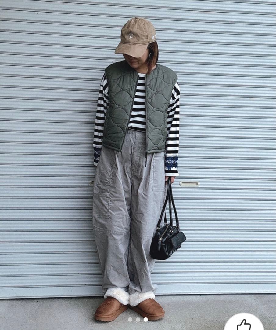 ニコアンド... WILLIAM B.ELIOTT ドロストキルトベスト カーキ