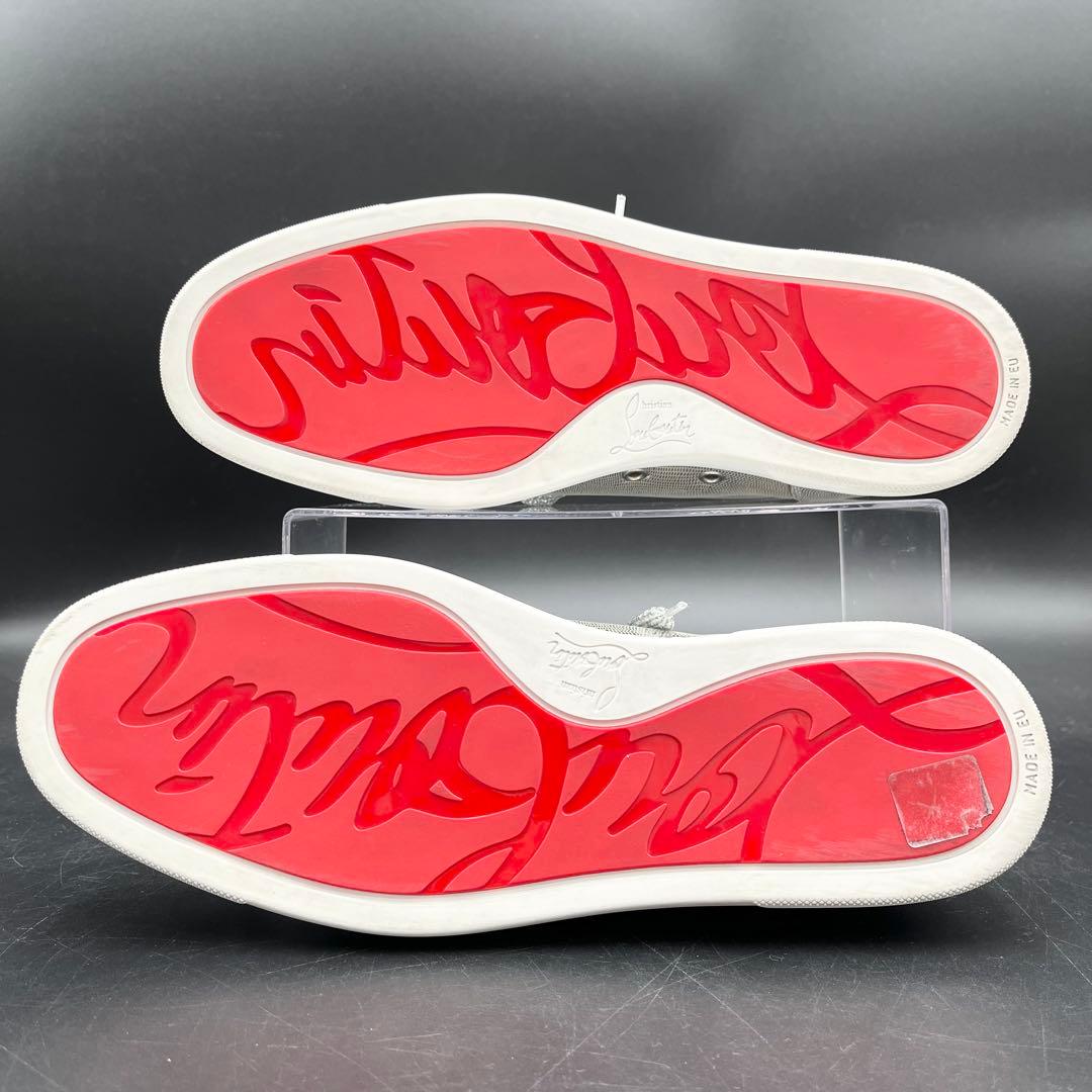 美品✨ クリスチャンルブタン シルバー型押し スパイクスタッズ 27cm相当