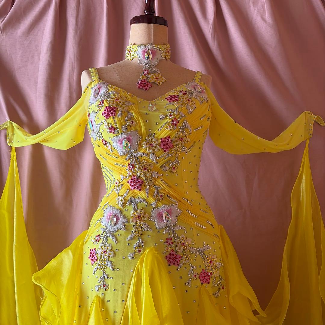 社交ダンス用黄色ドレス