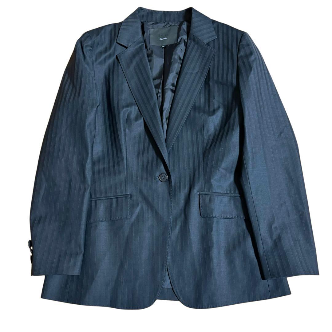 アイシービー☆パンツスーツ　ストライプ　テーラードジャケット　42 大きいサイズ