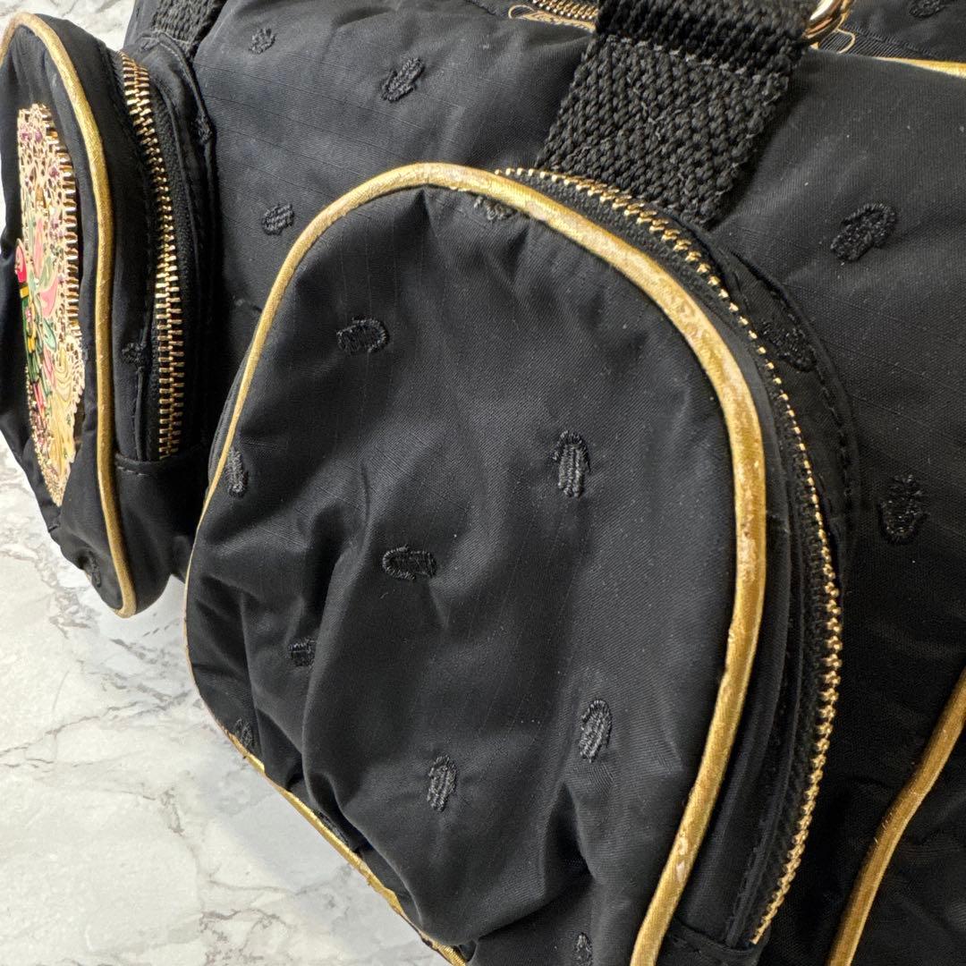 LeSportsac×MANOUSH ナイロン刺繍 ショルダー ボストンバッグ