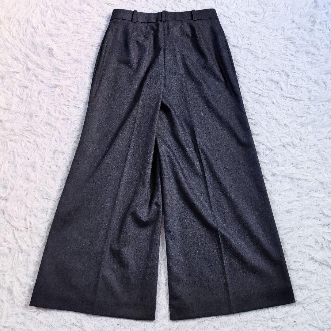 ノーカラースーツ　ワイドパンツ　ブルックスブラザーズ　カシミヤ混　グレー系