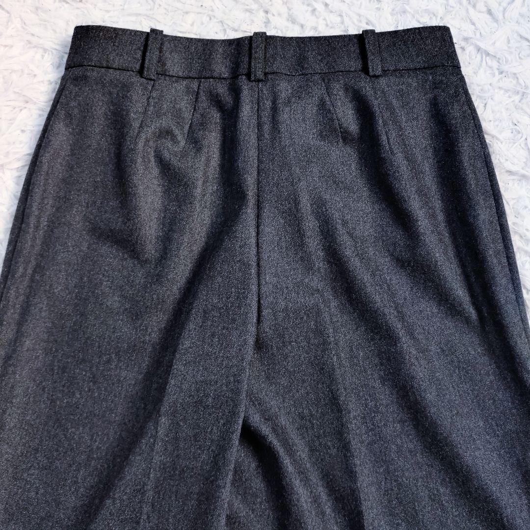 ノーカラースーツ　ワイドパンツ　ブルックスブラザーズ　カシミヤ混　グレー系