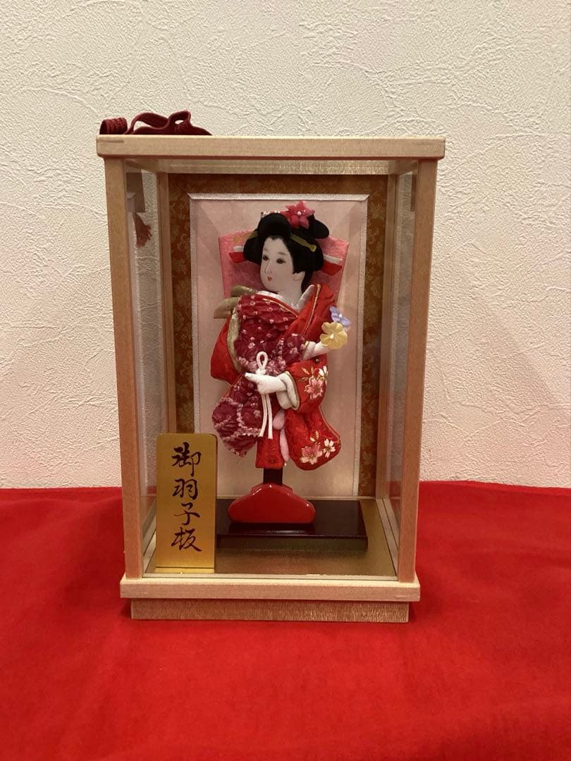 羽子板飾り　ガラスケース入り　ミニタイプ　木製ケース　さくら6号