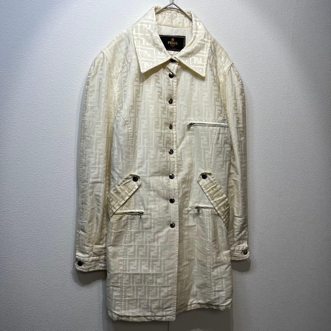 希少 FENDI 上質 ズッカ FFロゴ 総柄 デザイン ステンカラーコート