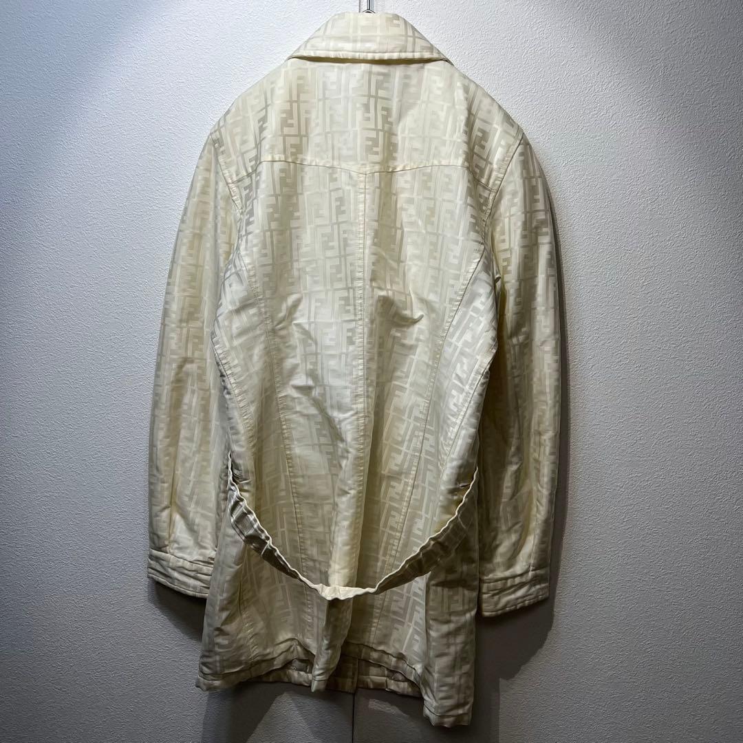 希少 FENDI 上質 ズッカ FFロゴ 総柄 デザイン ステンカラーコート