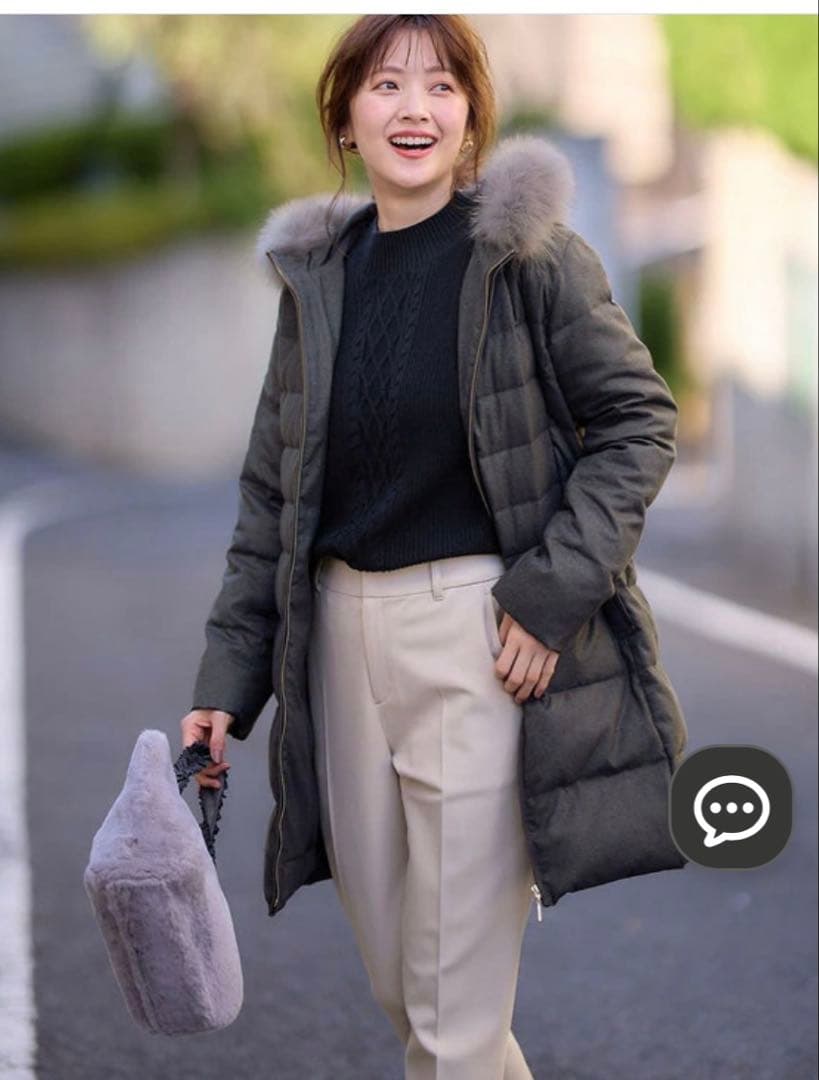 【撥水・洗える】リッチファーフードロング ダウン　anysis 新品タグなし