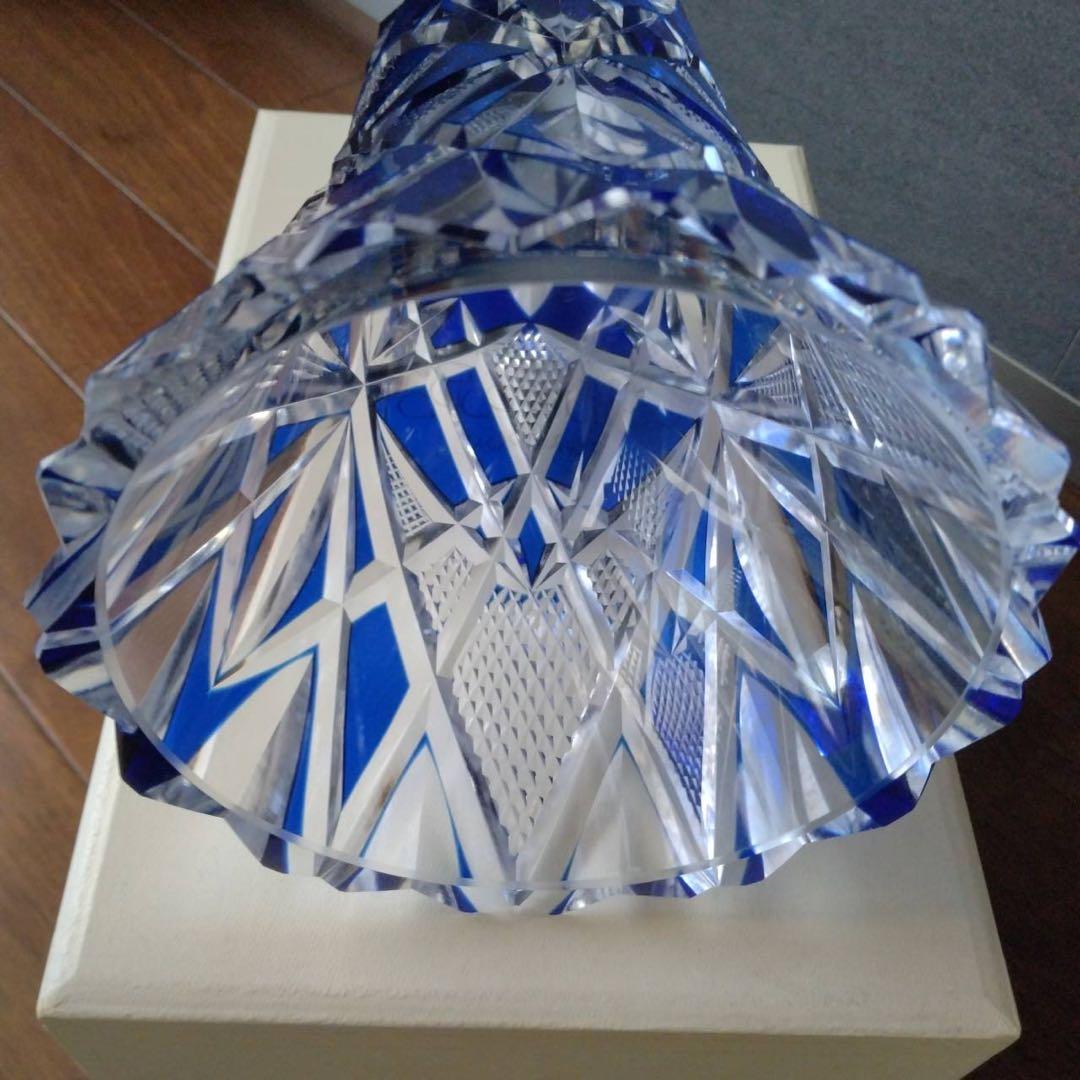 kagami crystal KAGAMI 江戸切子 色被せ 花瓶 新品 箱付