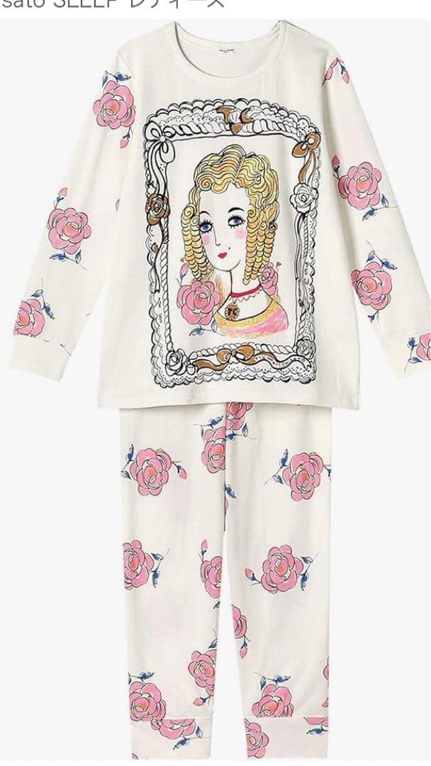 【値下げ】ツモリチサト　スリープ　パジャマ　Mサイズ　ホワイト　額縁のマリーさん