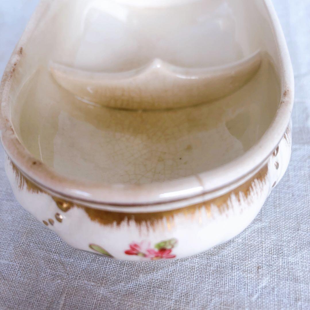 サルグミンヌ　陶器製　トゥースブラシケース　花柄　フランスアンティーク雑貨