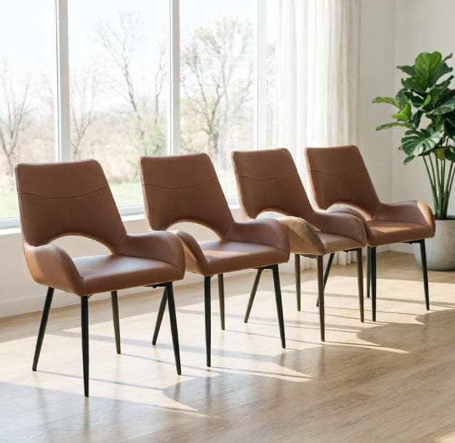 【2脚】ダイニングチェア 2脚セット お掃除ロボット対応 肘付き PU