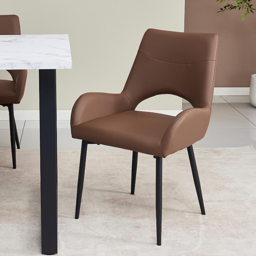 【2脚】ダイニングチェア 2脚セット お掃除ロボット対応 肘付き PU