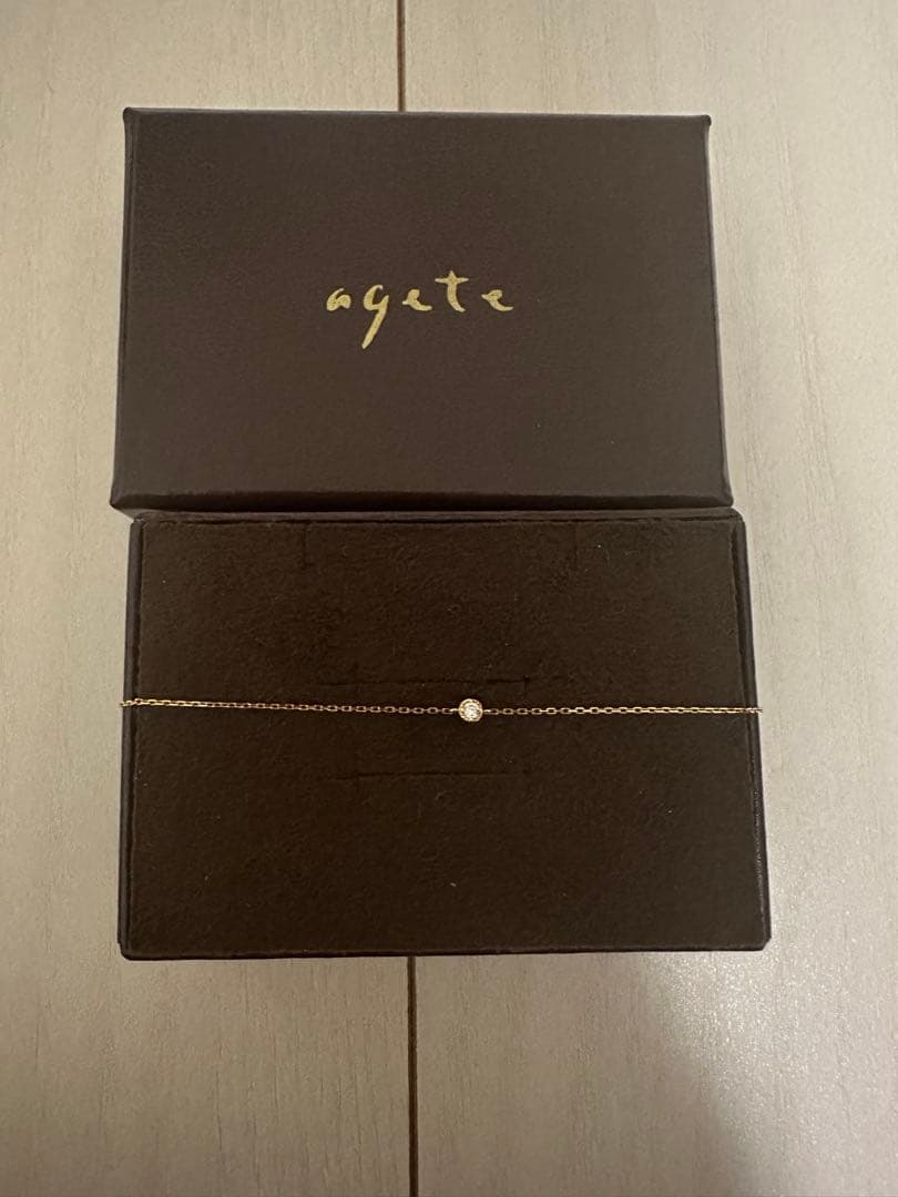 agate K18 ダイヤモンドブレスレット ブレスレットアシスト、クロス付き