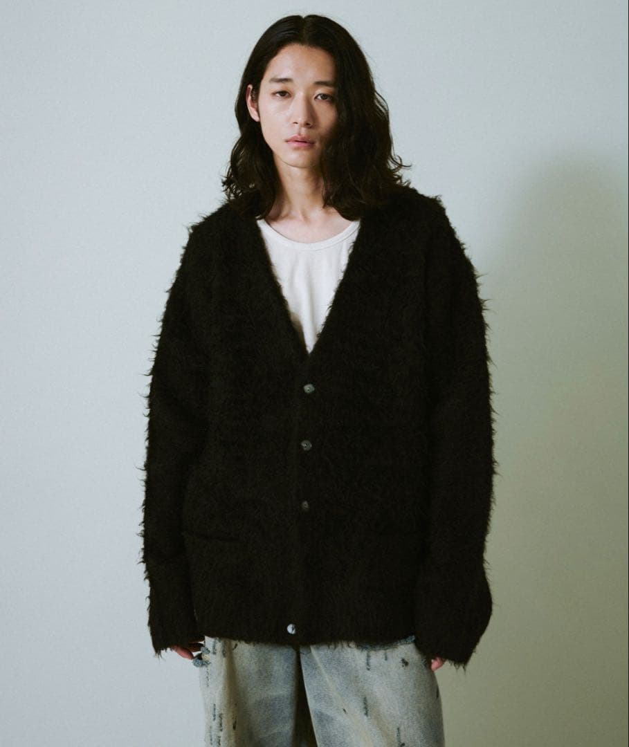 CAMPHOR WOOD モヘアタッチスーパーシャギーカーディガン