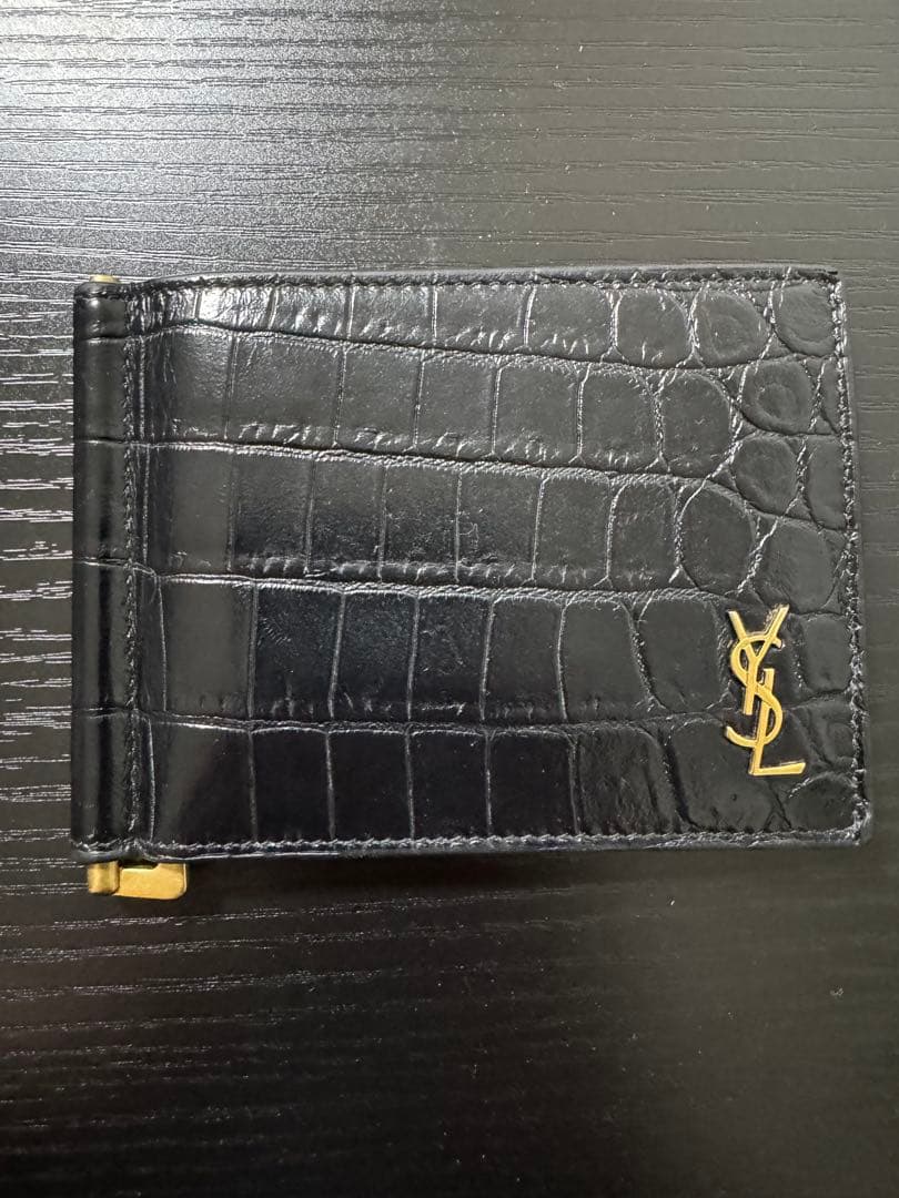 【美品】YSL クロコダイルレザー マネークリップ