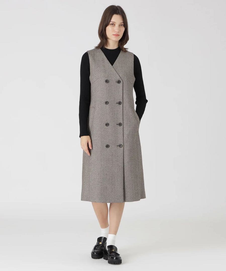 ブルーレーベル・クレストブリッジ ツイードジャンパードレス ワンピース 25AW