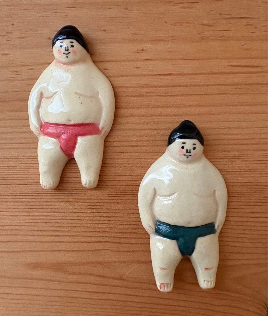 五月女京子　お相撲さん箸置き　2個セット